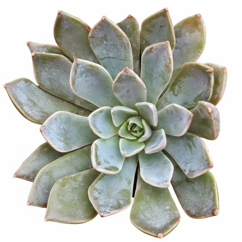 2 inch echeveria forte live air plant for sale, dense rosette structure with plump textured foliage displaying warm peachy-red undertones, slow-growing compact succulent requiring minimal water and maintenance, needs rotating regularly to prevent one-sided growth and night temperature drops to encourage blooming cycles, excellent bright windowsill display plant, succulent gift for plant lovers