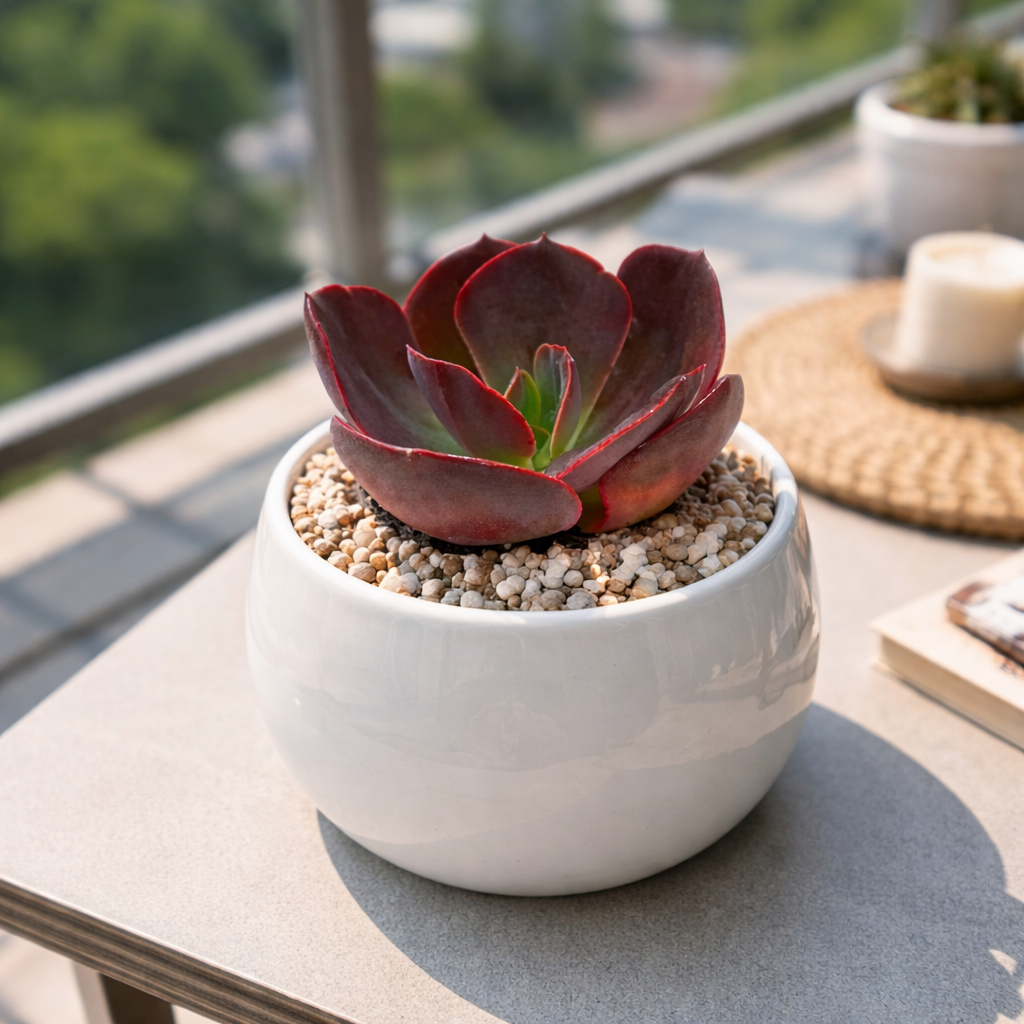 4 inch echeveria hanaikada live succulent for sale, broad spoon-shaped leaves in deep blue-grey and rich purple tones, densely packed rosette with leathery chocolate-colored foliage, slow-growing architectural form that intensifies in color with more sun, low maintenance and pet friendly, elegant centerpiece for modern home decor, a beautiful gift for plant collectors and succulent lovers