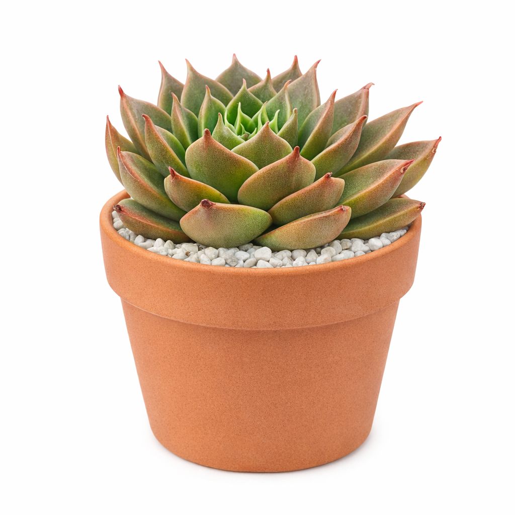 buy echeveria manana live succulent 2 inch online in bamboo pot, geometric silvery rosette with upturned pointed fleshy leaves, heavy powdery wax coating providing pest and sun protection, blushes soft lavender and pink under cool temperatures or strong light, long lived slow growing and beginner friendly, a beautiful eco-conscious accent in a natural bamboo pot, a unique and memorable succulent gift for any plant lover