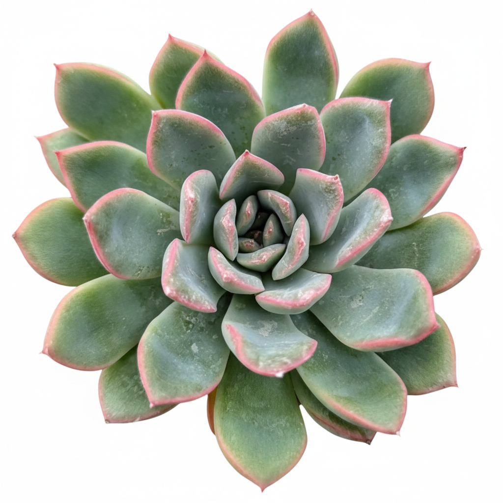 buy echeveria runyonii pink edge live succulent 2 inch online, soft pale green fleshy leaves edged in coral-pink hues, tight symmetrical rosette with waxy leaf texture, prefers minimal water and excellent drainage, long-lived hardy succulent variety, stunning tabletop plant display, memorable plant gift for succulent enthusiasts