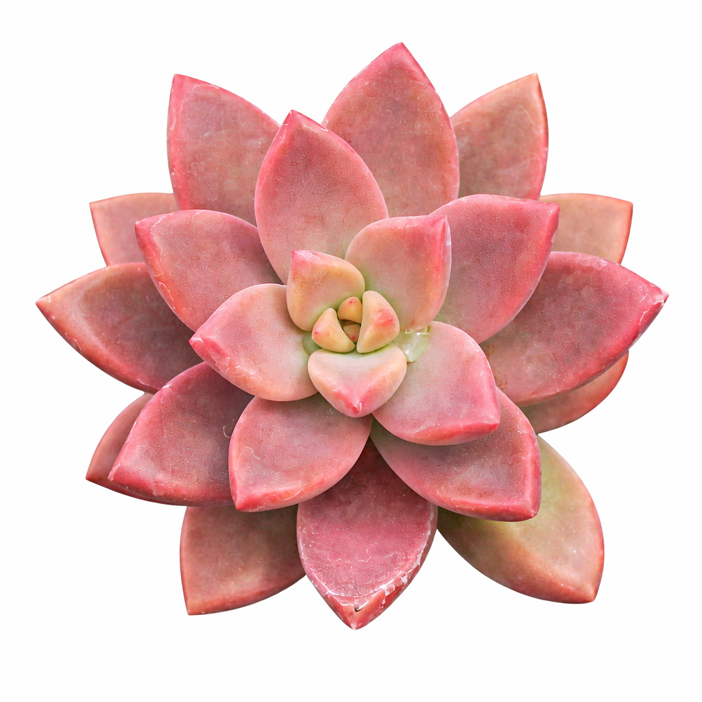 2 inch graptosedum 'alpenglow' live succulent for sale in clay pot, rosy-pink pointed leaves arranged along trailing stems, rich bronze and coral coloring intensified by sun exposure, easy care beginner succulent, charming rustic tabletop display, thoughtful housewarming gift