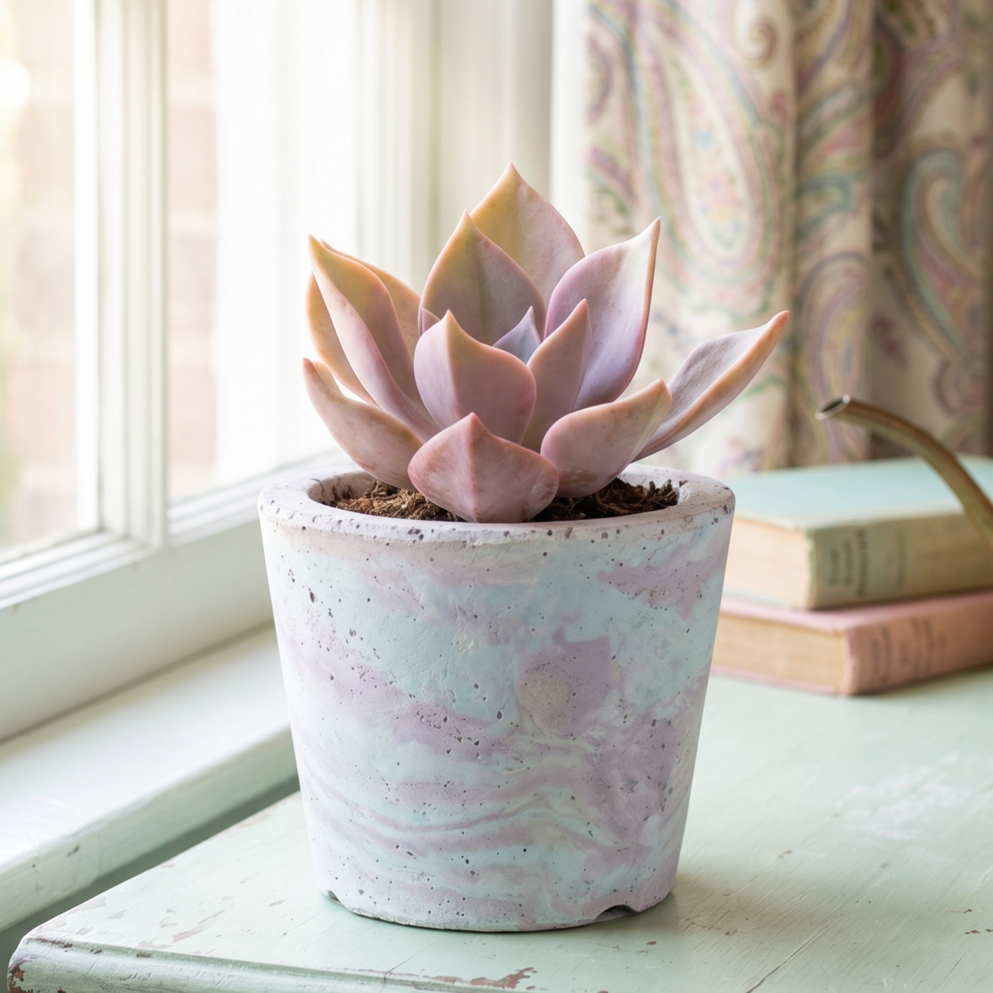 buy graptoveria 'douglas huth' live succulent 2 inch online, rosette forming plant with pastel pink purple fleshy leaves and powdery coating, compact architectural form, drought tolerant characteristics, perfect desktop decoration, ideal beginner gif