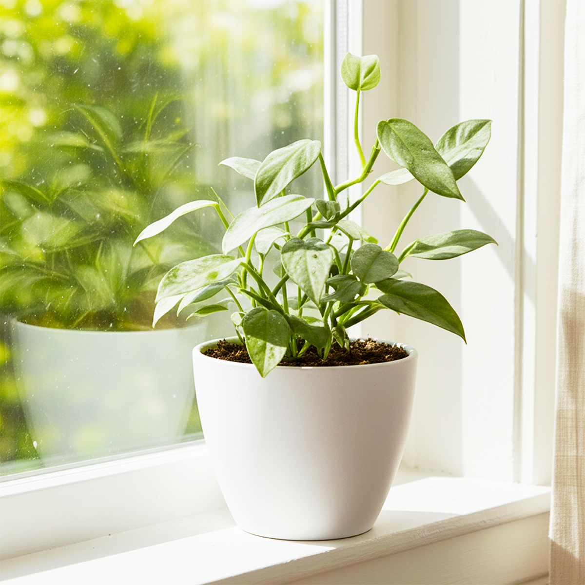 buy philodendron 'silver sword' live houseplant 4" pot online, metallic silver-blue sword-shaped leaves, glossy reflective leaf texture, upright vining growth form, rare collector aroid, easy-care tropical climber, striking modern decor accent, makes a unique and memorable plant gift