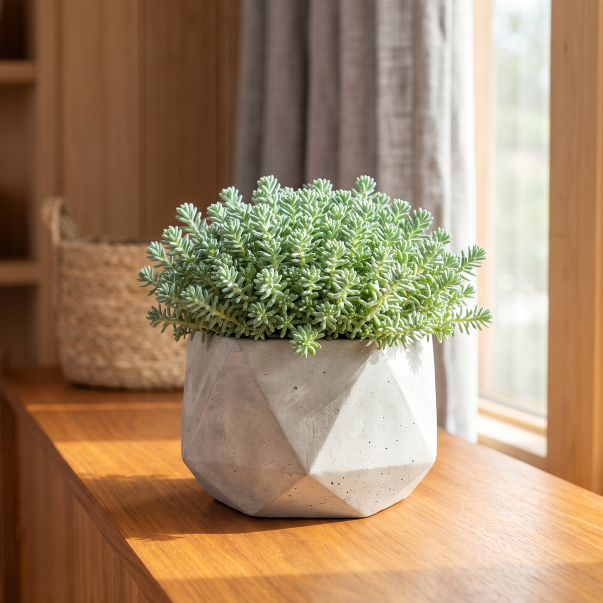 buy Sedum hispanicum var. minus live air plant 2 inch online, tiny blue-green fleshy leaves with a delicate texture, compact and low-growing form, thrives in direct sun or low-light conditions, tolerates dry heated air and drafty spots, ideal for a bright windowsill decor, unique plant gift idea for succulent lovers