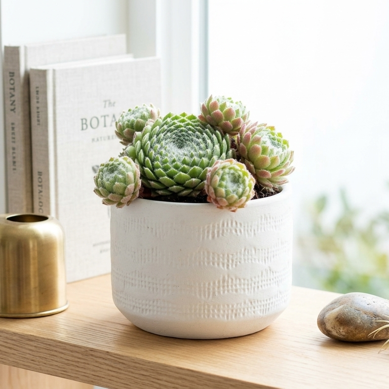 buy sempervivum poco loco live succulent 2 inch online, bright green pinwheel rosette red purple tipped leaves clustering form, architectural display, beginner gift