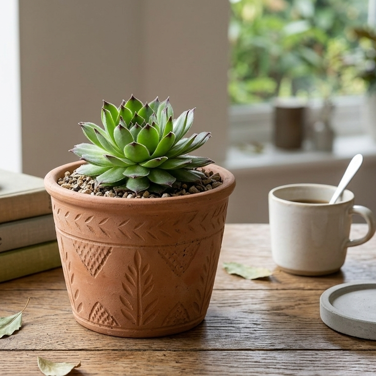 buy Sempervivum braunii live succulent 2 inch online, tight green rosette, bronze winter color, spreading clumping habit, architectural display, beginner gift
