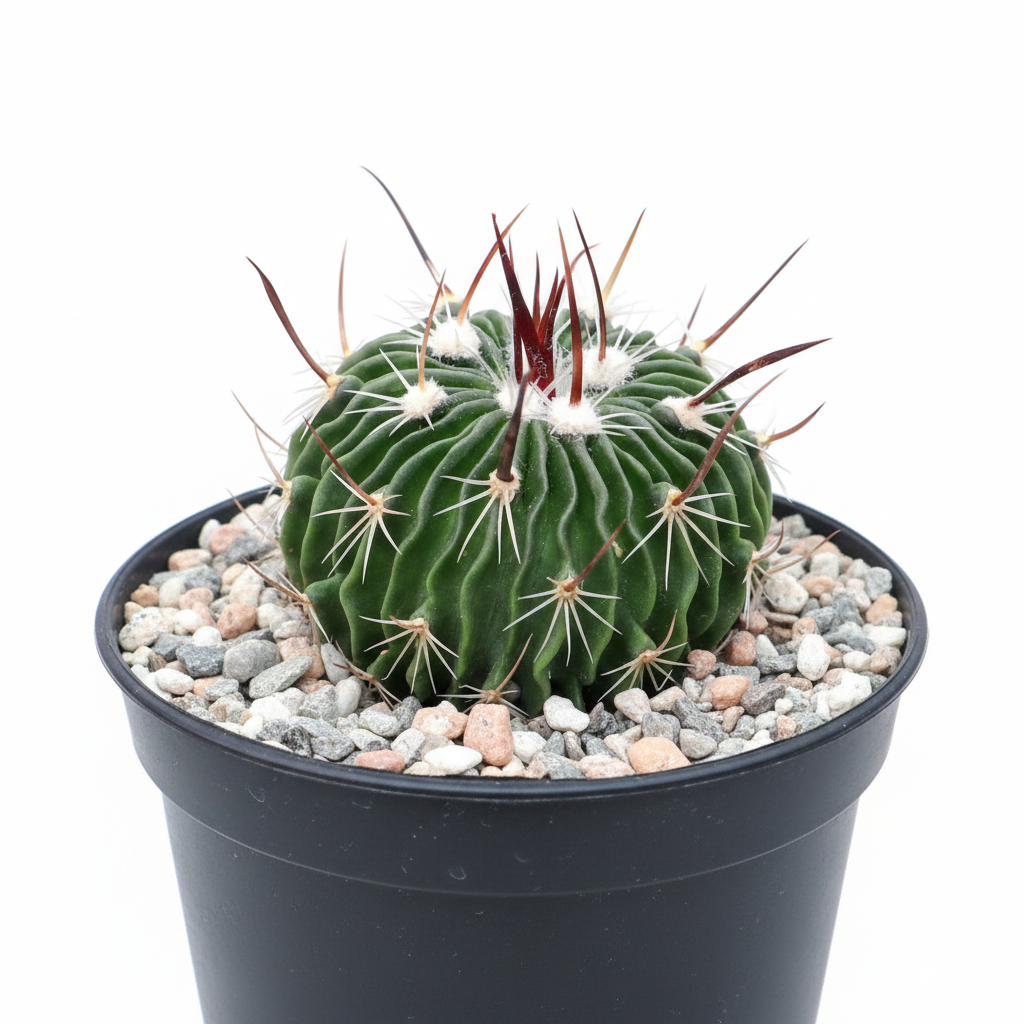 buy stenocactus multicostatus brain cactus live cactus 4 inch online, deep green globular form with tightly packed wavy ribs, white and gold spines, slow growing compact habit, drought tolerant easy care nature, striking architectural desktop accent, unique collector gift for plant lovers