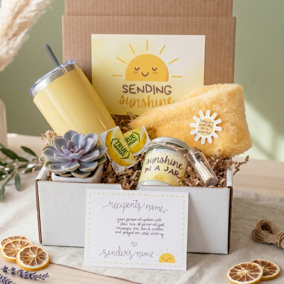 sunshine gift box for sale, send sunshine gift box to brighten someone’s day, cheer up sunshine gift box for bad day, send sunshine gift box to brighten someone’s day, handmade sunshine gift box with personalized note