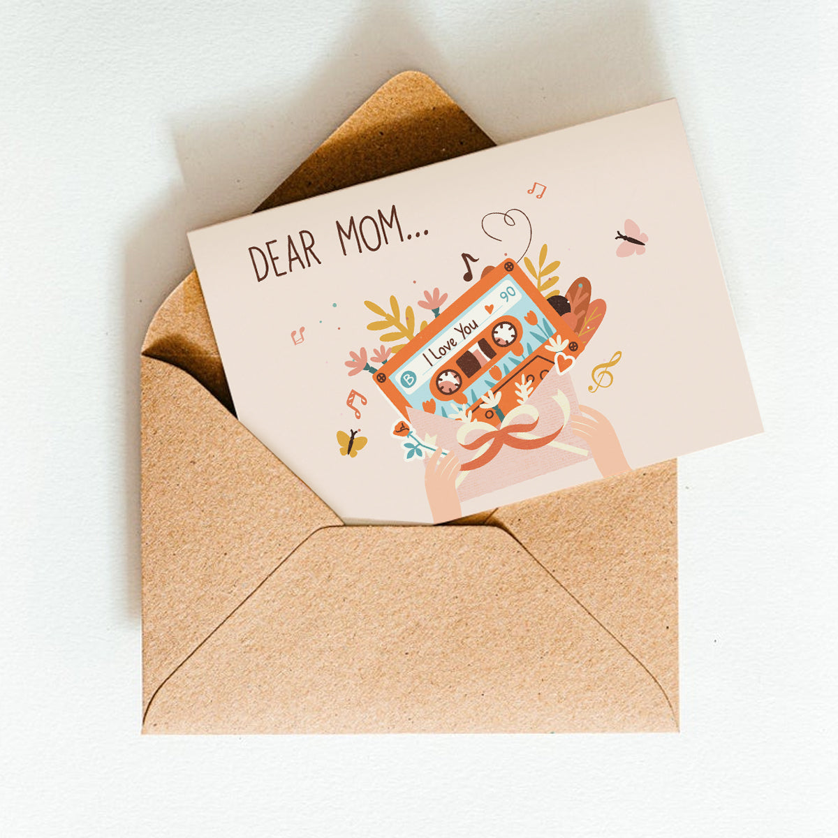 Greeting Card with Envelope for Mother's Day, Dear Mom Card for Sale Online, Mother's Day Succulent Greeting Card, Succulent Greeting Card for Mother's Day, Buy Unique Greeting Cards Online